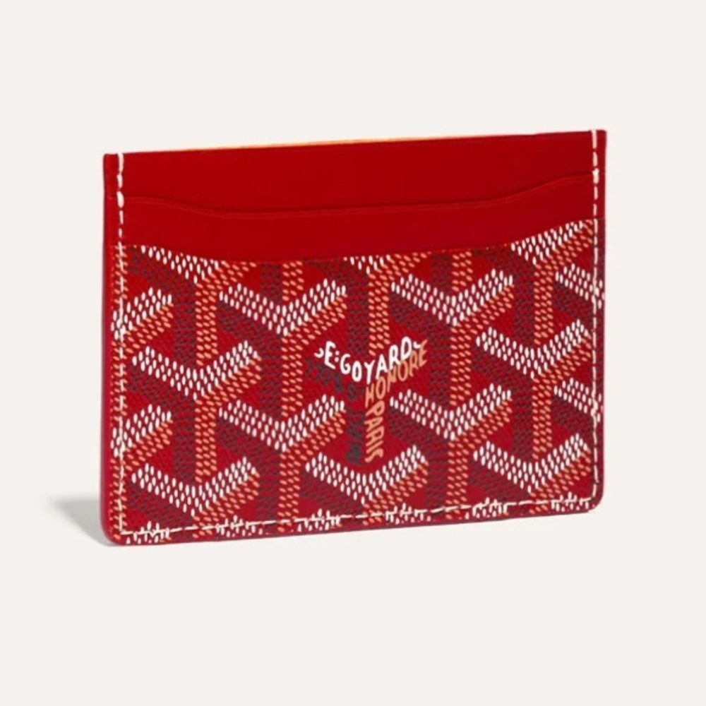 Authentic GOYARD Saint Sulpice Red Card Holder Wallet Box Dust Cloth Tags COA
